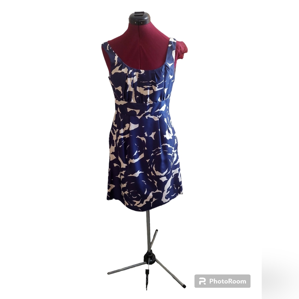 J.Crew 100% Silk NWT Navy Beige Dress With Pockets size 6
